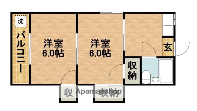 紅ビル21(2K/3階)の間取り写真