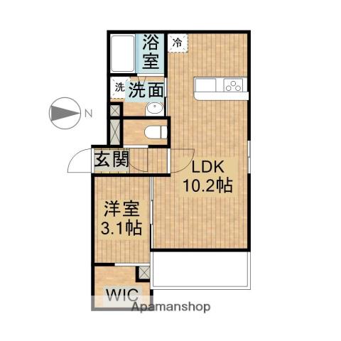 D-HILLS緑ヶ丘(1LDK/1階)の間取り写真
