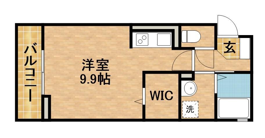 EXCEL21 Ⅵ(ワンルーム/2階)の間取り写真