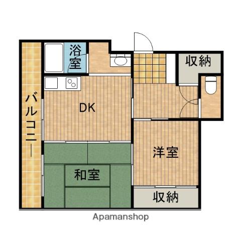 福吉丸アパート(2DK/1階)の間取り写真