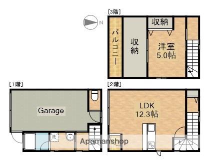 Ｒ−ＧＡＲＡＧＥ助信（南棟）(1LDK)の間取り写真