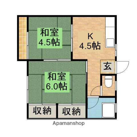 コーポアイランド(2K/2階)の間取り写真