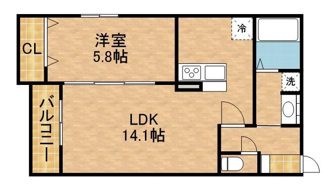 MAISON DE LUMIERE(1LDK/3階)の間取り写真