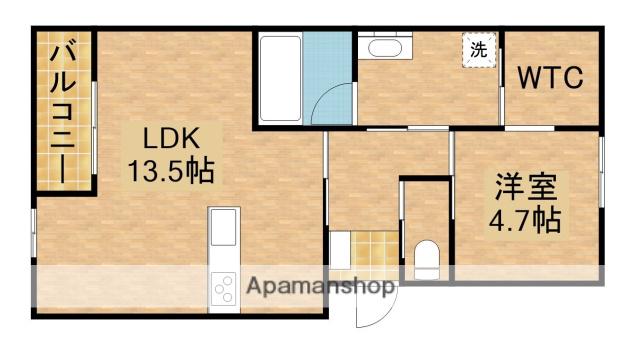 AQUA(1LDK/2階)の間取り写真