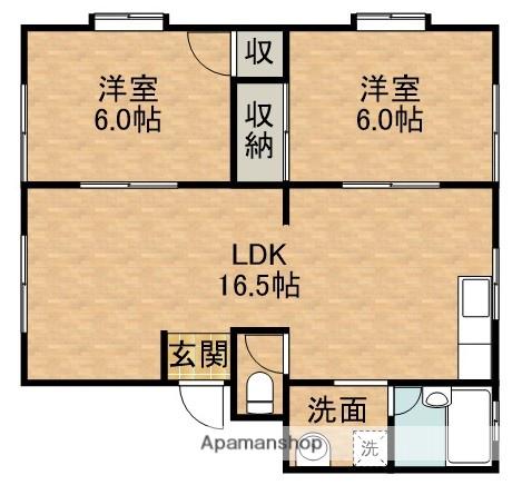 ヴィラルバ・エフ B(2LDK/1階)の間取り写真