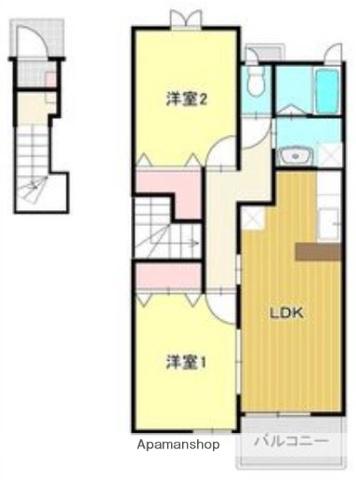 ベルメゾン(2LDK/2階)の間取り写真