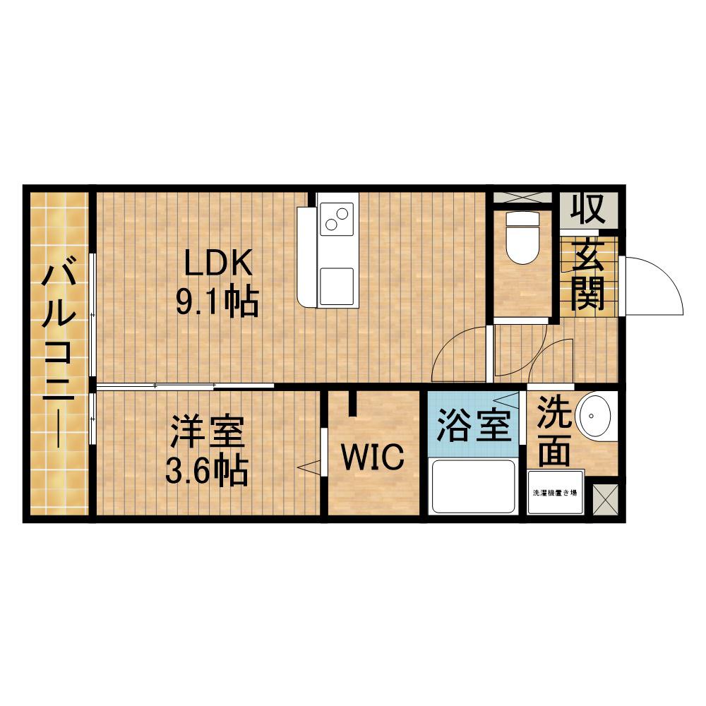 D-HILLS有玉北町(1LDK/3階)の間取り写真