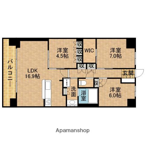 ブライトタウン天竜川駅前フレシア(3LDK/11階)の間取り写真