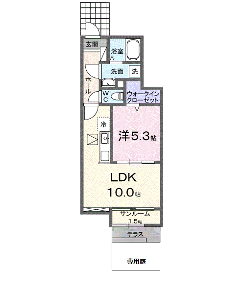 メゾン グランツ(1LDK/1階)の間取り写真