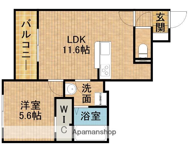 DーHILLS栄町(1LDK/3階)の間取り写真
