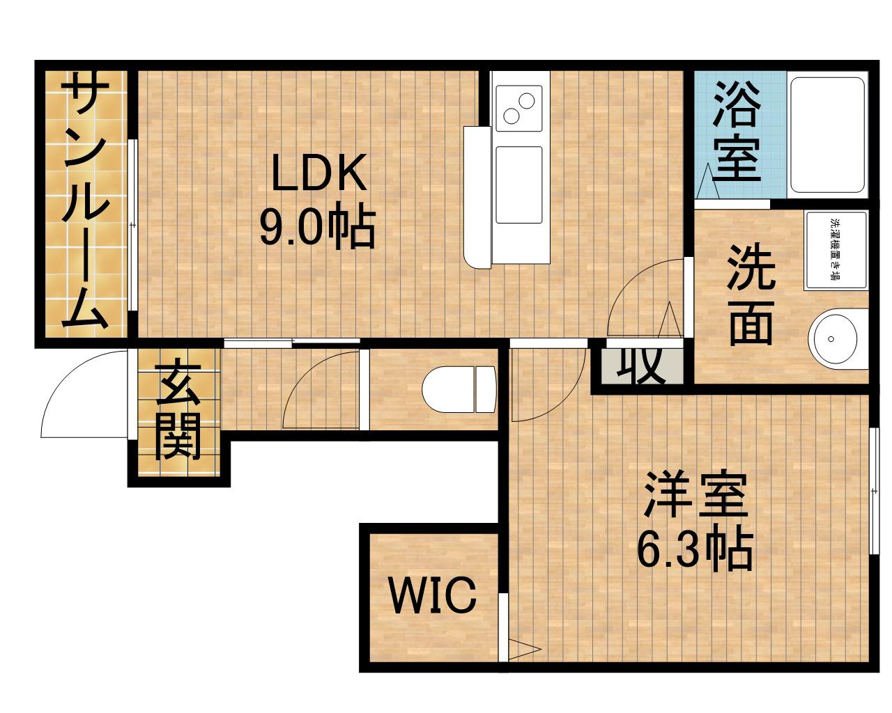 LOTUS新居(1LDK/1階)の間取り写真