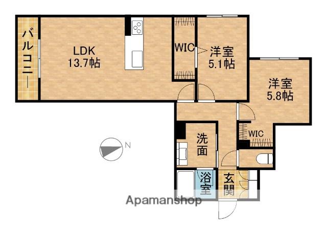 AXIS助信(2LDK/1階)の間取り写真