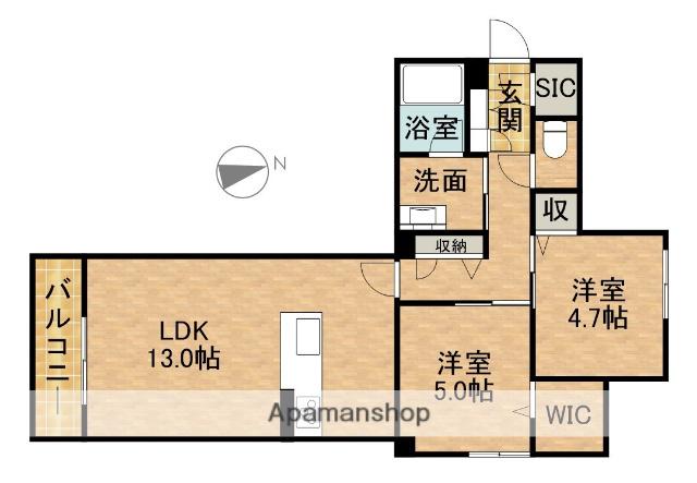 AXIS助信(2LDK/2階)の間取り写真