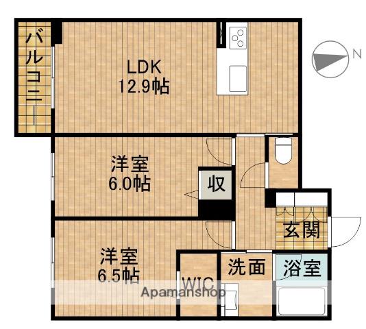 AXIS助信(2LDK/1階)の間取り写真