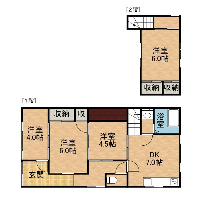 東海道本線 島田駅(静岡) 徒歩15分 2階建 築71年(4DK)の間取り写真