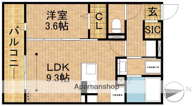 D-ROOM下池川町(1LDK/3階)の間取り写真