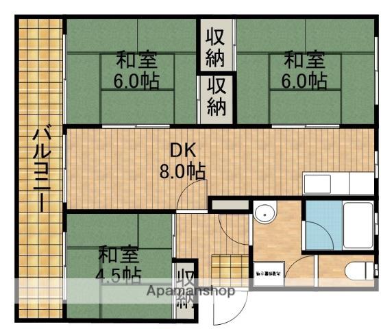 浜松駅南団地2号棟(3DK/6階)の間取り写真