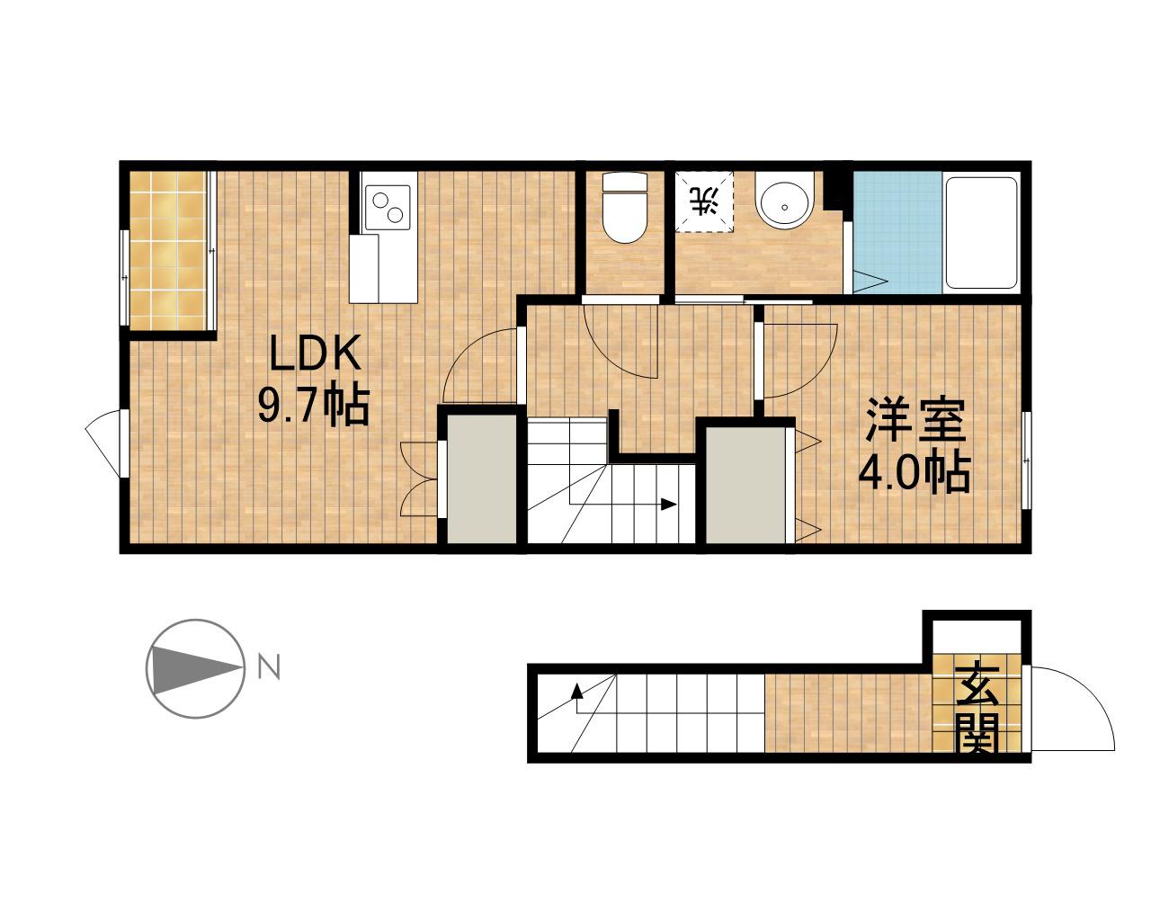 GRAND VILLA(1LDK/2階)の間取り写真