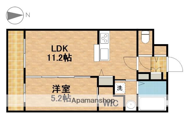 オランジュリー(1LDK/2階)の間取り写真