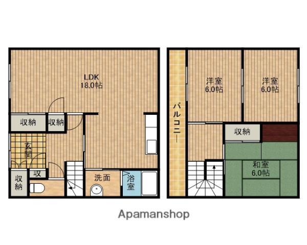 東海道本線 焼津駅 バス乗車時間：30分 高新田平バス停で下車 徒歩5分 2階建 築42年(3LDK)の間取り写真