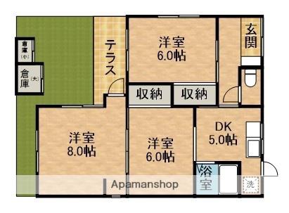 東海道本線 浜松駅 バス乗車時間：21分 サービスセンター西バス停で下車 徒歩7分 1階建 築58年(3K)の間取り写真