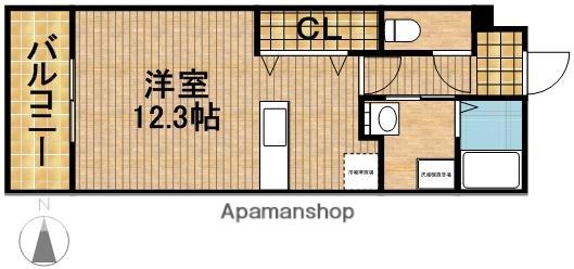 サリエンテⅢ(1K/3階)の間取り写真