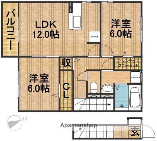 T-CUBE(2LDK/2階)の間取り写真