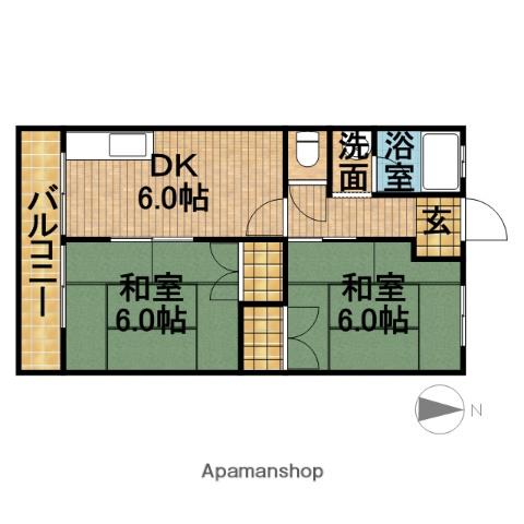 コーポショウサンⅠ(2DK/1階)の間取り写真