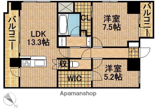 アミューズ千歳(2LDK/7階)の間取り写真