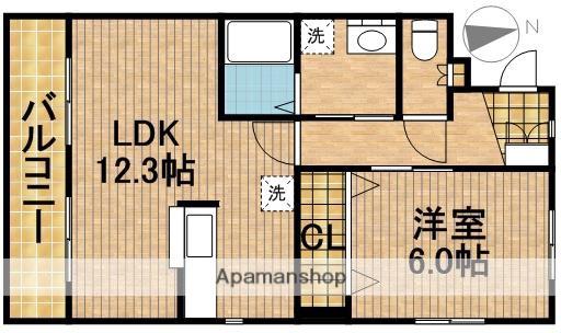 シュッド・エコール(1LDK/4階)の間取り写真