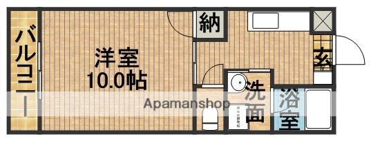 シャトーNAKAGAWAⅦ(1K/2階)の間取り写真
