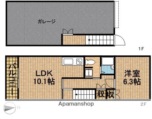 リヴェラーレⅢ(1LDK/2階)の間取り写真