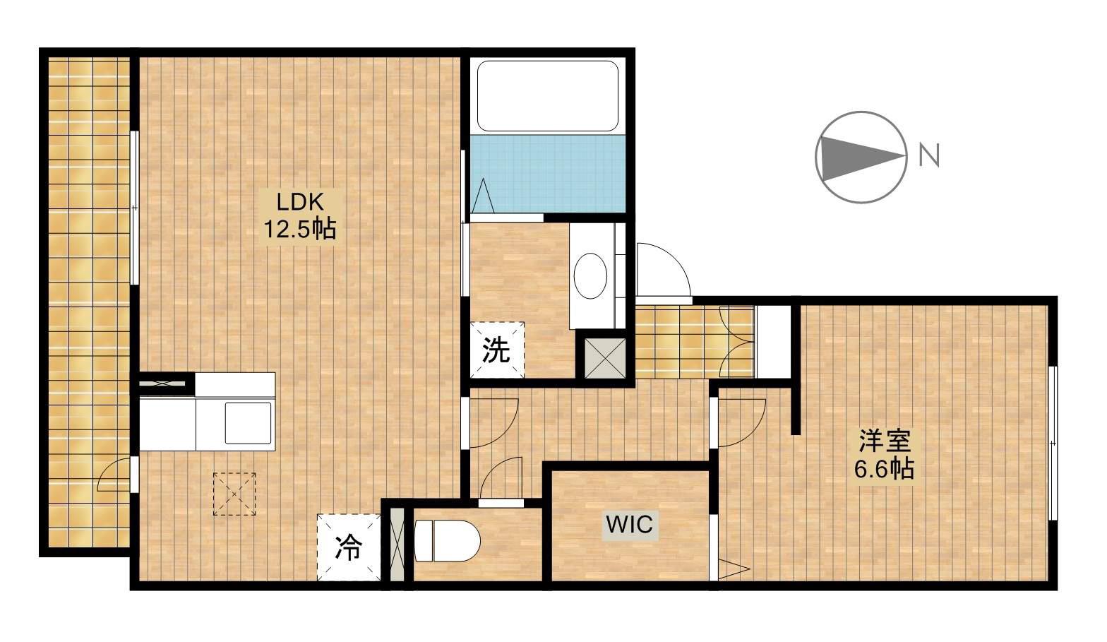 CASA FELICE B(1LDK/2階)の間取り写真