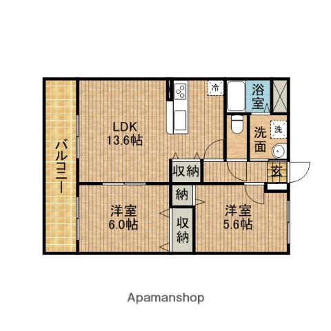 グランシャトーⅡ(2LDK/1階)の間取り写真