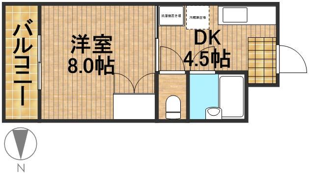 メゾンエクセルⅠ(1DK/2階)の間取り写真