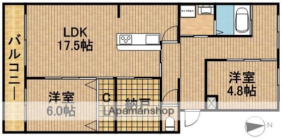 LUMIUS SANARUDAI(2SLDK/3階)の間取り写真