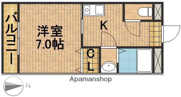 カモミール(1K/1階)の間取り写真