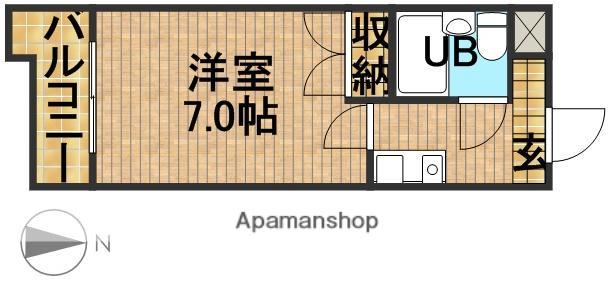 上島メロウハウス(1K/1階)の間取り写真