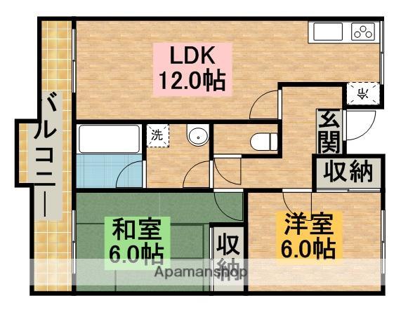 BEE TOP 幸(2LDK/3階)の間取り写真
