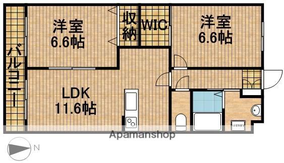 サザンハウスNANREI(2LDK/3階)の間取り写真