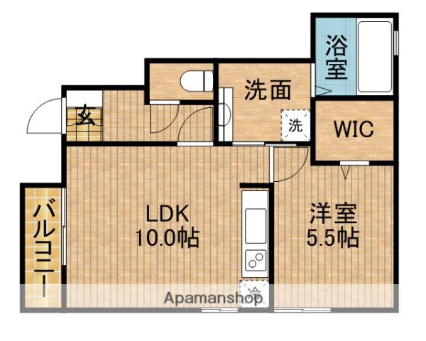 ム・ラージⅢ(1LDK/1階)の間取り写真