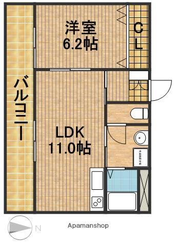 SHINKOマンション(1LDK/3階)の間取り写真