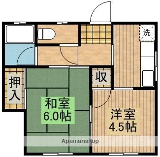 ドミール三方原(2K/1階)の間取り写真