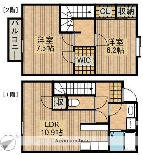 明日香Ｂ(2LDK)の間取り写真