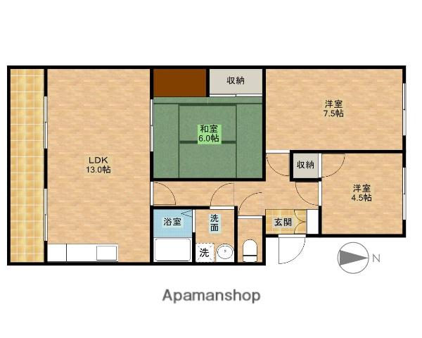ハイブリッジⅡ(3LDK/3階)の間取り写真
