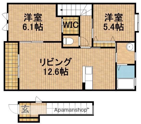 フレシール Ⅰ(2LDK/2階)の間取り写真