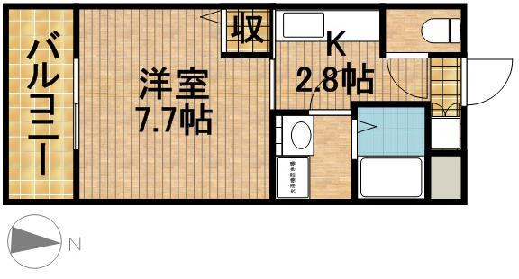 野中第6マンション(1K/1階)の間取り写真