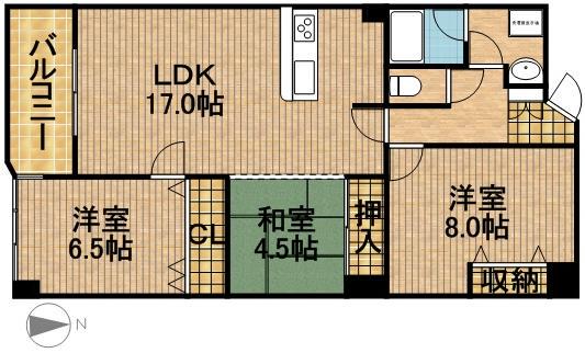 ロイヤルメゾン小豆餅(3LDK/3階)の間取り写真