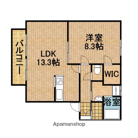 サープラス愛野(1LDK/2階)の間取り写真