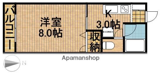 溜屋ハイツⅤ(1K/2階)の間取り写真